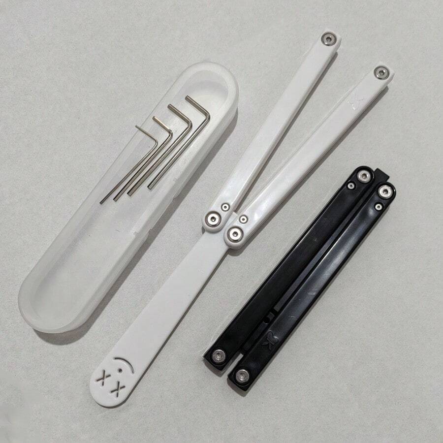 1 יחידה כלי אימון דגם סכין פרפר מפלסטיק עם הדפס מגניב, דגם סכין פאנק היפ הופ מפלסטיק בטוח, מתנה יצירתית