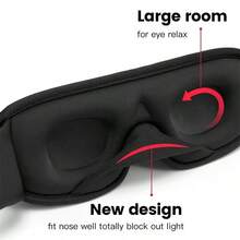 3D Sleeping Mask Block Out Light Sleep Mask For Eyes Soft Sleeping Aid Eye Mask For Travel Eyeshade Night Breathable Slaapmasker - Multicolor - View 2