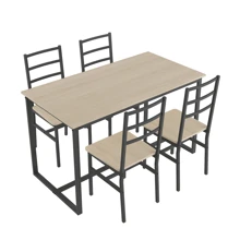 Five-Piece Set Table And Chair With Backrest, Industrial Style, Solid Structure