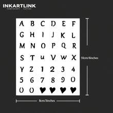 INKARTLINK革命性技術紋身貼紙，半永久性紋身，逼真的紋身，字母、數字和情感紋身，臨時紋身，假紋身，耐水，仿真度極高，特色設計的紋身，鮮艷的紋身 - 黑色 - 查看 6
