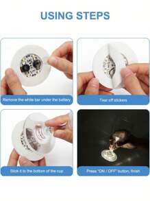 5入組LED杯墊，七種顏色可選，閃爍著的燈光照亮杯子，使飲料在黑暗中發光，適用於派對、婚禮、聚會，吸睛的裝飾品 - 多色 - 查看 10