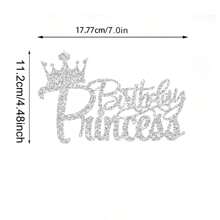 一个公主生日派对蛋糕装饰，金色闪光皇冠和粉色流苏蛋糕装饰，圣诞节 - 單色 - 查看 7