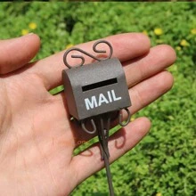 1 Máy Tính Thu Nhỏ Vườn Cổ Tích Hộp Thư Postbox Hộp Thư Sắt Kim Loại Bức Tiểu Họa Vật Dụng Sân Vườn Mini Trang Trí Đồ Trang Trí - Chọn hộp thư - Xem 8