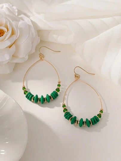 1PC Thời Trang Sáng Tạo Phóng Đại Hình Giọt Nước Đính Hạt Tòn Ten Bông Tai Dành Cho Nữ Mặc Dự Tiệc