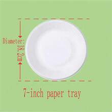 10/50/100/200 件多尺寸一次性纸盘圆形蛋糕甜点小吃托盘，适用于生日、婚礼、圣诞节、烧烤派对、儿童 DIY 绘画盘 - 白色 - 查看 16