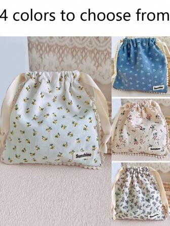 1pc 7.48*7.48inch Garden Floral Flower Drawstring Bag Pastoral Floral Drawstring Pocket Classification Storage Bag Dust Bag Travel Portable Beauty Storage Bag Classification Storage Bag Travel Portable Dust Gift Bag, Party Bag Party Gift Bag, Craft Tote Bag, Party Favors, Birthday Decor, Party Gift Decor, Wedding Decor, Party Supplies Makeup Bag Makeup Bags Makeup Organizer Make Up Organizer Makeup Storage Make Up Bag