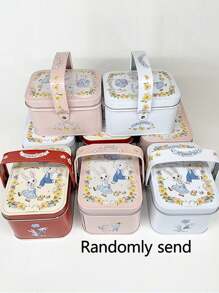 1pc Portable Mini Tin Box, Biscuit Container, Gift Box, Small Items Storage Case, Metal Case - Multicolor - View 12