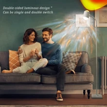 1pc Water Ripple Atmosphere Lamp Dual-Head Sunset Projector Light For Living Room, Studio Background - Multicolor - View 7