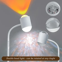 1pc Water Ripple Atmosphere Lamp Dual-Head Sunset Projector Light For Living Room, Studio Background - Multicolor - View 10