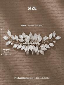 1 stuk metalen bladdecoratie haarkam voor dames, romantische Mori-stijl haaraccessoire voor bruiloften