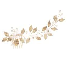 1 stuk metalen bladdecoratie haarkam voor dames, romantische Mori-stijl haaraccessoire voor bruiloften