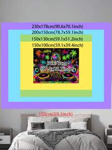 Skull Tapestry Skull Tapestry Fun Music Wall Tapestry Hip-Hop Tapestry Wall Hanging Uv Active Hippie Wall Art, Black Light Party Decoration, Flag For Room, Room Decor, Tapestries, Wall Decor, Home Decor, Flags For Room, Room Stuffs - Multicolor - View 2