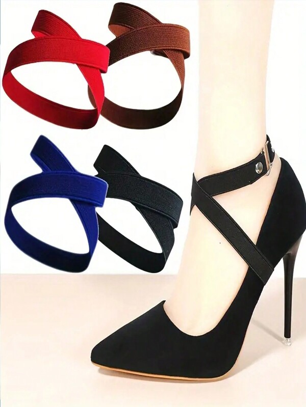 2pcs High Heel Anti-Slip Lace Shoe Straps, Detachable Heel Straps, Loose Heel Straps, Shoe Accessories