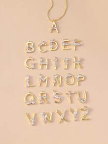 1 Fashionable Stainless Steel Necklace With 26 Female Initials As A Birthday Gift For Women's Copper Zirconia Crystal Jewelry