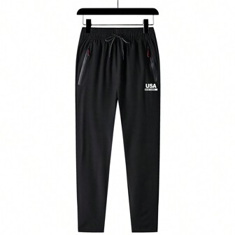 男友风男士速干运动裤，轻便直筒训练跑步裤，夏季透气编织健身裤