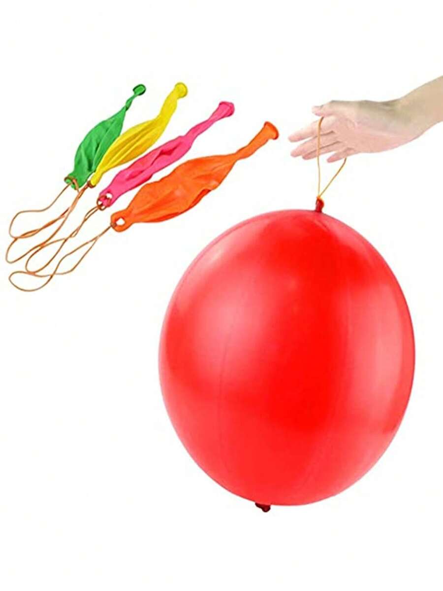 5pcs/Pack Random Colors Punch Balloon Birthday Party Decorations Balloons, Multi-Purpose Balloons - Multicolor - View 1