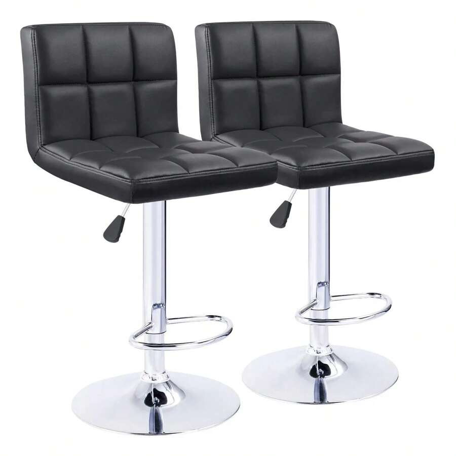 Furniwell Taburetes de Barra - Negro - Ver 1