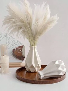 1入實色塑料花瓶，適用於客廳、辦公室、陽台裝飾和花卉展示、水耕栽培、乾燥或鮮花使用的耐用罐。卧室、婚禮、家居裝飾桌面中心，不易破碎的花瓶創意造型家居裝飾，適用於婚禮、派對和節日。 - 彩色 - 查看 4