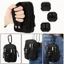 Bolsa Táctica Militar Camuflaje Multifuncional Para Celular Gran Capacidad LEODY - Negro - Ver 4