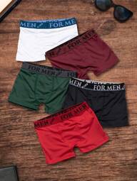 Kit 5 Cuecas Box Boxer Infantil Microfibra  liso CORES E/OU ESTAMPA SORTIDAS/ALEATÓRIA