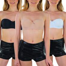 Women's Padded V-Neck Convertible Strap Push Up Bras - 3 Pack: Clear Convertible Straps - View 3