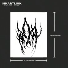 Miếng dán hình xăm gai INKARTLINK | Công thức thực vật mang tính cách mạng | Bán vĩnh viễn, không thấm nước, kéo dài 15 ngày | Hình xăm tạm thời theo phong cách Gothic tối thực tế | Thiết kế hình xăm mu bàn tay cho nam giới - màu đen - Xem 5