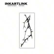 INKARTLINK 革命性技術紋身，半永久性紋身，逼真的荊棘之心紋身，暫時性紋身，防水，真實的紋身外觀，獨特設計的紋身，美妙的紋身 - 黑色 - 查看 5
