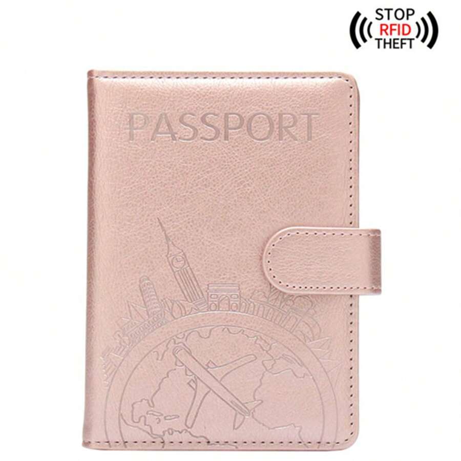 1入商務護照封套，防 RFID 的護照套、多功能護照夾、卡片夾，輕質 PU 皮革旅行裝飾，適用於飛行，男女皆宜，父親節禮物 - 黑色 - 查看 1