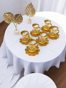 3 piezas Tazas de café de lujo exóticas de vidrio, taza de té negro, taza de té con flores, taza de café de vidrio - Multicolor - Ver 9