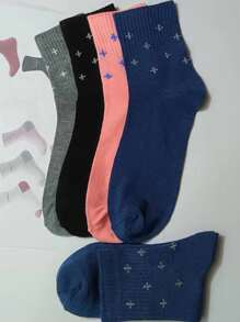 Kit 1 Pares Meias Feminina Coloridas - Cano Alto - Multicolorido - Visão 3