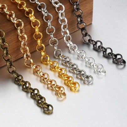 2m Fashion Metal Iron Round Circle O-Shape Chain, Suitable For DIY Necklace, Bracelet, Jewelry Accessories