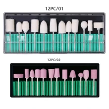 12件指甲鑽頭套裝，修甲修腳工具套件，亞克力指甲凝膠卸除，附儲存盒 - 彩色 - 查看 1
