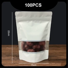 100入組彩色窗口自封袋，具鋁箔和封口夾，可用於包裝零食、茶和禮品，適用於禮品袋派對廚房 - 多色 - 查看 28