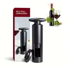 1 PC Classic Upgrade T-Type Rotatory Wine Bottle Opener Corkscrew Gift Set Kitchen Tool,Beer,Can Opener - Black - View 2