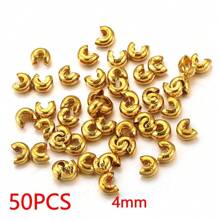 50入組304不銹鋼壓膜間隔咬頭上/下/左/右/右連接器，可打折DIY手鍊項鍊珠寶配件