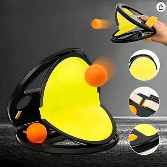 2pcs Hand Grip Racket Toss And Catch Ball Toy For Outdoor Sports And Fitness Activities