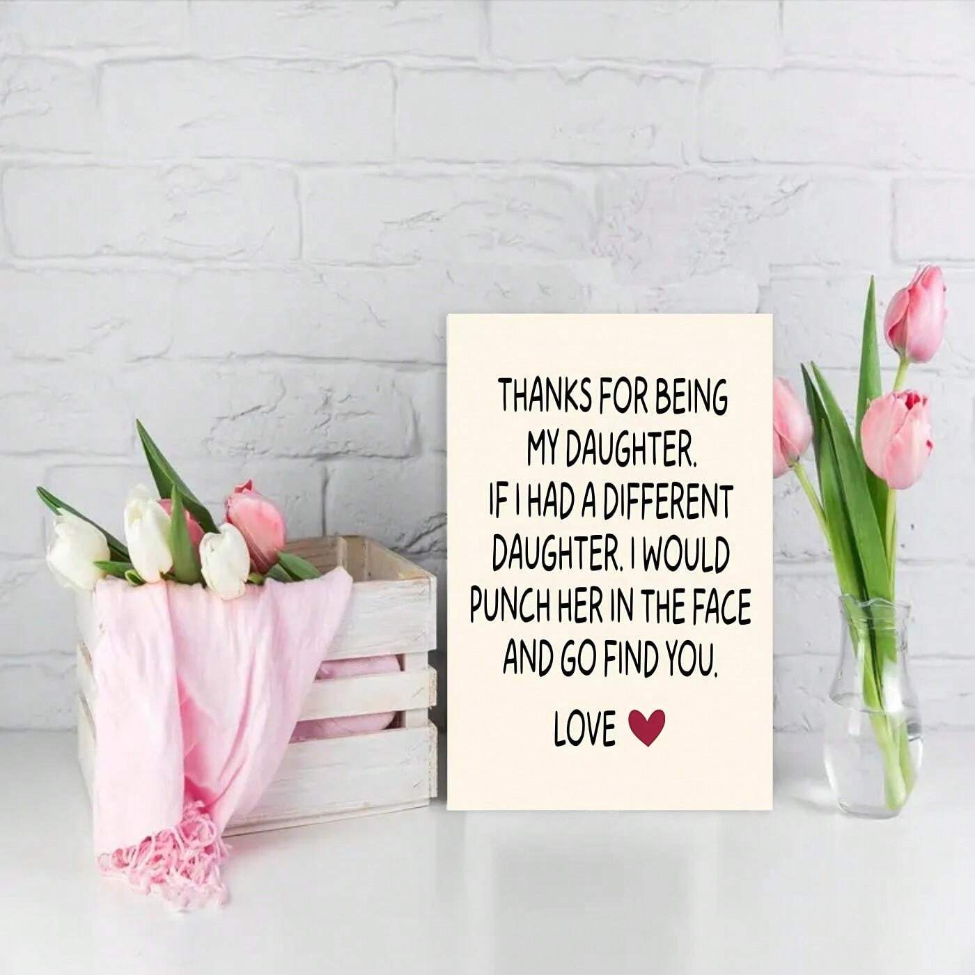 Funny And Creative Card For Daughter, Birthday Gift, Thank You Card ...