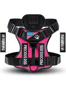 1pc Shockproof Reflective Pet Harness Vest, Night Vision Function, Dog Vest Style For Small, Medium And Large Dogs, New Design Shockproof Night Vision Reflective Pet Tactical Harness Vest - Hot Pink - View 13