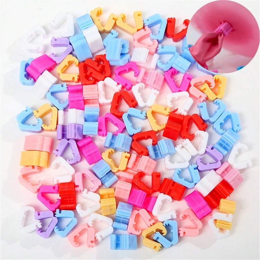 100pcs Balloon Clips For Sealing Party Balloons, Ideal For Birthday And Wedding Decorations - Multicolor - View 1