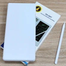 新版學生太陽能寫字板計算器 2807，12 位，白色翻蓋，便攜式，可愛實用禮物 - 白色 - 查看 7