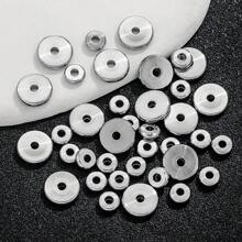 50pcs Stainless Steel Round Flat Wheel Beads Partition Beads Spacer Beads DIY Bracelet Jewelry Accessories Making - Wheel Beads - View 4
