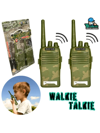 Walkie Talkie Radio Comunicador Brinquedo Infantil com tema Militar Força em Ação