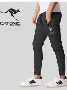 Boyfriend Style Men Sports Pants - Black - View 2