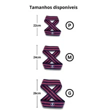 Strap Oito Luva c/NEOPRENE Academia Musculação Treino Pesado - Rosa Bebê - Visão 3