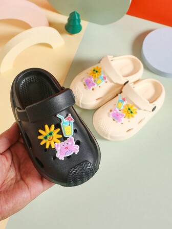 夏季新款儿童女童加厚防滑柔软卡通苏打蟹儿童凉鞋沙滩休闲拖鞋适合户外海边度假