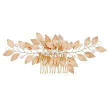 1 stuk metalen bladdecoratie haarkam voor dames, romantische Mori-stijl haaraccessoire voor bruiloften