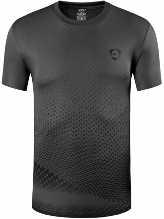 jeansian Boyfriend Style Men Geo Print Sports Tee