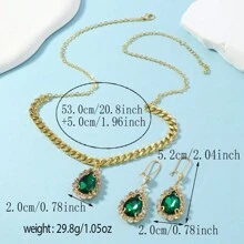 Conjunto de collar y pendientes estilo agua gota retro europeo y americano, accesorios de joyería personalizada y versátil