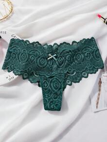 4 Pièces/set Culottes En Dentelle Sexy Pour Femmes À Taille Mi-haute