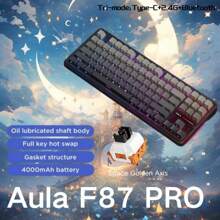 Aula F87 PRO無線三模全熱插拔機械鍵盤,星際智慧V3開關,太空金軸87鍵微調衛星軸RGB PBT,PC附件禮物,適用於Win/MacOS遊戲/辦公室鍵盤 - 時空祕境 - 查看 2
